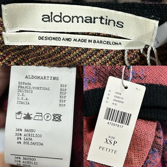 Anthropologie Aldomartins Lisse Knit Sweater Dress Floral Maximilist Bold XS - Picture 7 of 14